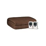 Warmspun Fleece Heated King Blanket, Chocolate