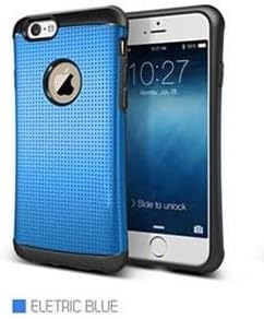 Electric Blue Slim Tough Hybrid Hard Back Dual Layered Protective Case With Soft Inner Shock Resistance TPU Armor, for Apple iPhone 6 / 6s (Electric Blue)