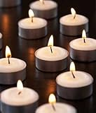 High Quality White Tealight Candles Unscented Set of 50 Made in USA . Buy from Made in USA And build the Economy