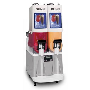 Bunn Ultra-2 PAF Powdered Autofill Slushy / Granita Frozen Drink Machine with 2 Hoppers - White & St