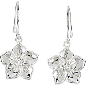 Genuine IceCarats Designer Jewelry Gift Sterling Silver Forget Me Not Earrings. Pair Forget Me Not Earrings Forget Me Not Earrings In Sterling Silver
