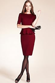 Frill Ponte Peplum Shift Dress