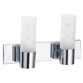 Fusion MAN-2LH-PLC Contemporary Over Mirror Light, Brushed Nickel by Fusion