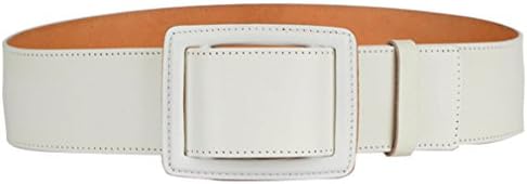 Fajarina High Quality First Layer Pure Cowhide Leather Belt for Woman 5.8cm Wide (Size(100-110cm), White)