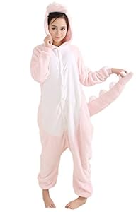 iNewbetter Sleepsuit Costume Cosplay Homewear Lounge Wear Kigurumi Onesie Pajamas Pink Dinosaur L
