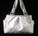 Coach Signature Lurex Parker Satchel Bag Tote 13443 Silver