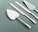 CAKE HEART HANDLE - CAKE KNIFE/SERVER SET, HEART HANDLE, SILVER PLATED.