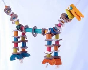 Planet Pleasures BamBoozlers Dog Shape Bird Swing Large 18in Ht x 11in