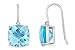 11 1/5 Carat Blue Topaz and Diamond 14K White Gold Earrings