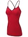 Doublju Women Sleeveless Shoulder Strap Shirring Neckline Long Tank Top