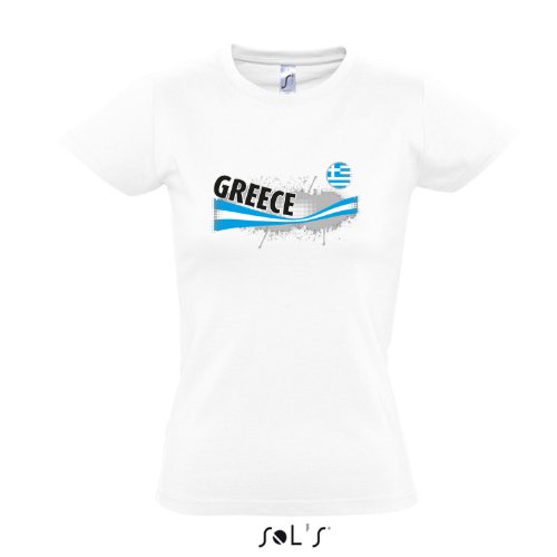 Fanshirt-Damen GREECE, Griechenland Ländershirt EM / WM Trikot S-XXL , White , S