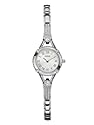 GUESS Women's U0135L1 Petite Vintage-Inspired Embellished Silver-Tone Watch