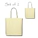 Loving Nature Collection - Set of 2 Canvas Tote Bags - 100% Eco-Friendly Turkish Cotton, Color: Natural Beige, Size: Standard