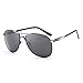 HDCRAFTER Polarized Aviators Metal Frame Sunglasses Black for Men