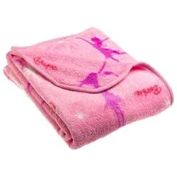 Springmaid Barbie Fleece Blanket in Baby Coral - Barbie in the 12 Dancing Princesses