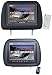 Pyle PLD7HB 7-Inch Pair of Headrest Monitors with Single DVD Player