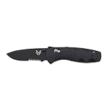 Benchmade 585SBK Mini Barrage Knife with Half Serrated Black Blade