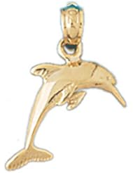 Dazzlers Solid 14 karats gold Dolphin Charm Pendant Available in three colors from jewelsberry (weights: 0.8 grams only)