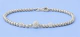 Silver Bracelet with CZ - Length: 7.5 inches