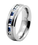 Titanium Ring with CZ - Sizes 8-11