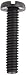 Nylon 6/6 Pan Head Machine Screw, Black, Slotted Drive, #2-56 Thread Size, 1-1/8