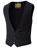 Doublju Mens Suit Separate Vest with 3 Button