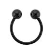 HORSESHOE WITH BALL (BLACK) Gauge: 16, Ball Size: 4mm, Length: 8mm Sold as a Pair