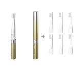 Panasonic Pocket Doltz EW-DS12 Gold | Power Toothbrush 1.06oz + 6 Replacement brush Set