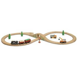 Nuchi Wooden Railway 29-piece Figure 8 Viaduct Train Set by 
