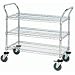Quantum Storage Systems WRC-2442-3 3-Tier Wire Utility Cart with 3 Wire Shelves, Chrome Finish, 24" Width x 42" Length x 37-1/2" Height