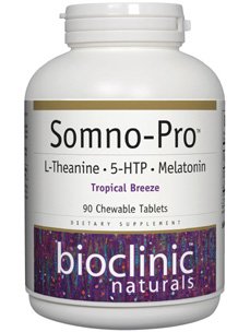 Somno-Pro L-Theanine - 5-HTP - Melatonin Tropical Breeze 90 Chewable Tablets by Bioclinic Naturals Somno-Pro L-Theanine - 5-HTP - Melatonin Tropical Breeze 90 Chewable Tablets by Bioclinic Naturals