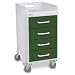 TrippNT 51084 HDPE/ABS Compact Cart, Front Locking, 15" Width x 27" Height x 17" Depth, 4 Drawers, Hosta Leaf