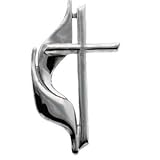 14k White Gold Methodist Cross Pin