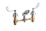 Chicago Faucets 404-317CP 8-Inch Widespread Lavatory Faucet with Wristblade Handles, Chrome