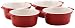 BonJour Stoneware 4-Piece Ramekin Set, Rouge Red