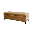 Light Brown Leather Bench Storage Ottoman By Wholesale Interiors
