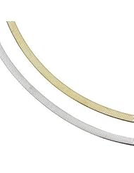 Two Tone Reversible Omega Chain 14K Gold Yellow With White Ch747 18 Inch