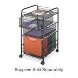 Safco 5213BL - Onyx Mesh Mobile File w/Two Supply Drawers, 15-1/2w x 17d x  ....