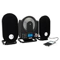 GPX HC208B Home Music System Vertical CD Player with AM/FM Radio and Digital Clock Includes Remote Control (Black)