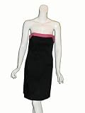 ROBIN JORDAN Strapless Bow Dress in Black / Rosette