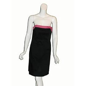 ROBIN JORDAN Strapless Bow Dress in Black Rosette