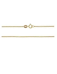 14K Yellow Gold - 20" 0.8 MM. Round Rolo Necklace Gold Chain