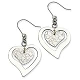 Stainless Steel Heart Dangle Earrings