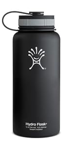 Hydro Flask Insulated Wide Mouth Stainless Steel Water Bottle, Black Butte, 32-Ounce