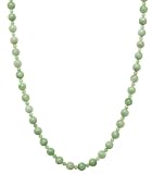 14kt Yellow Gold 4/8 mm Polished Green Jade Bead Necklace, 18"