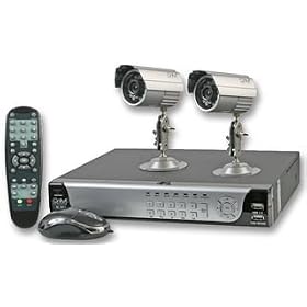 CnM CCTV 160GB Security System 4 Channel 2 Camera Kit DVR Recorder