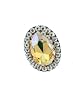 Rocker Jewelry Large Yellow Crystal Ring Rocker Cocktail Ring