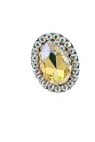 Rocker Jewelry Large Yellow Crystal Ring Rocker Cocktail Ring