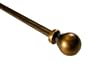 BCL Drapery Hardware 58BL28 28-Inch to 48-Inch Classic Ball Curtain Rod, Antique Gold