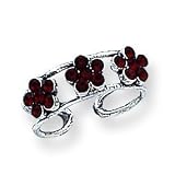 Sterling Silver Swarovski Crystal Floral Toe Ring